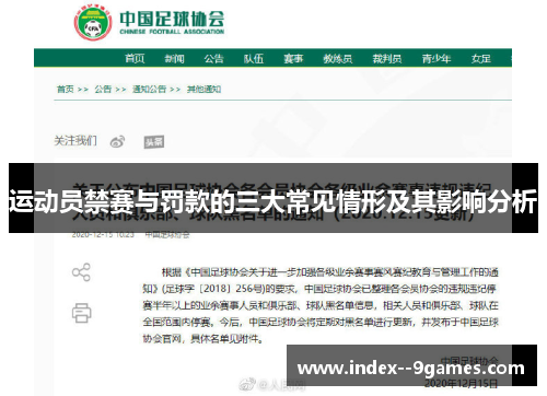 运动员禁赛与罚款的三大常见情形及其影响分析